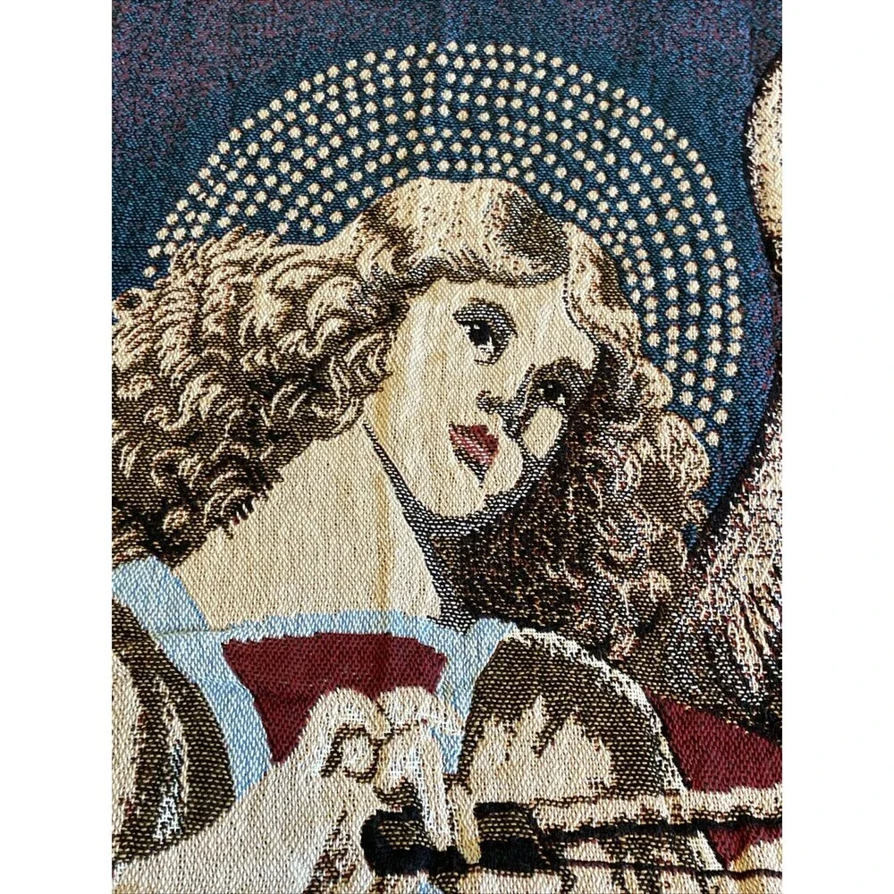 NEW Chatham Throw Angel Playing Violin Woven Cotton Blanket Tapestry 67